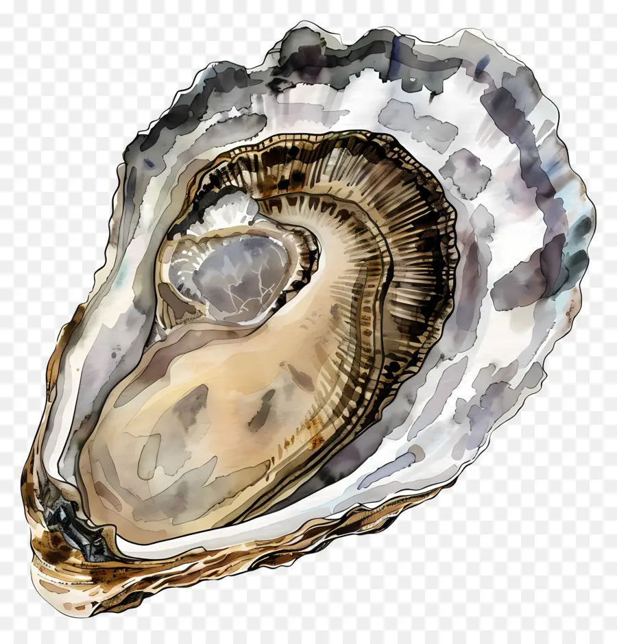 L'huître，Aquarelle PNG