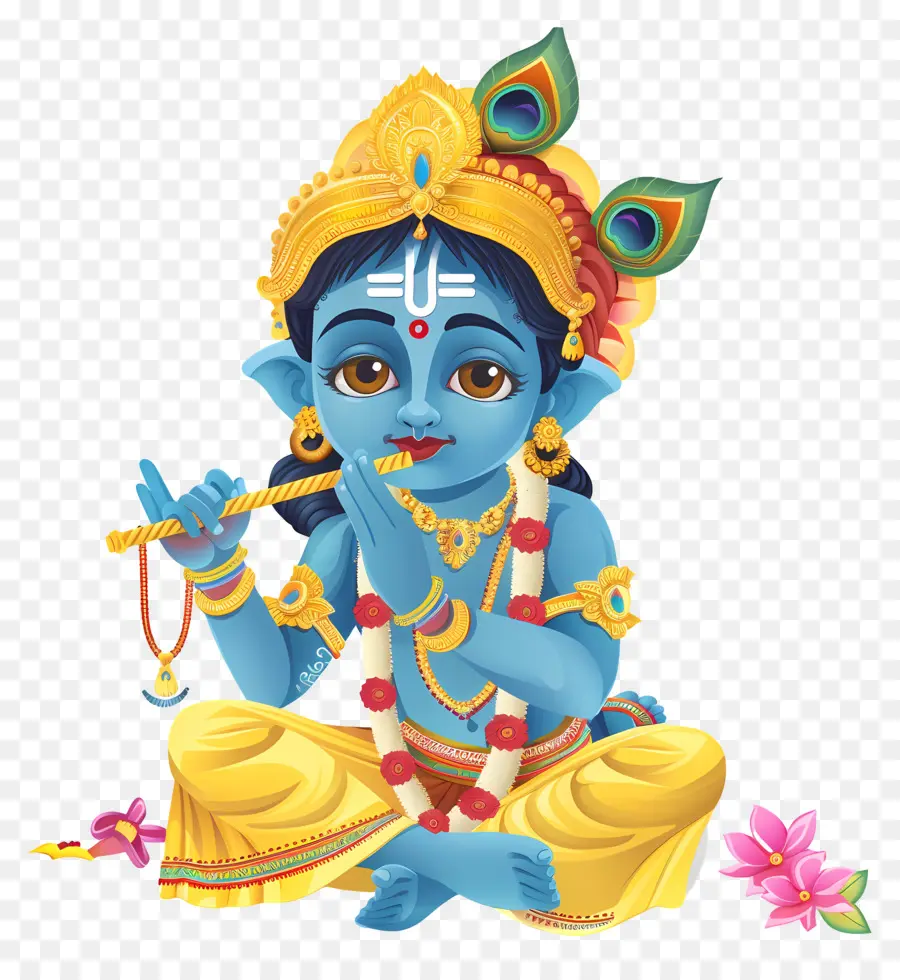 Krishna Janmashtami，Divinité Bleue PNG