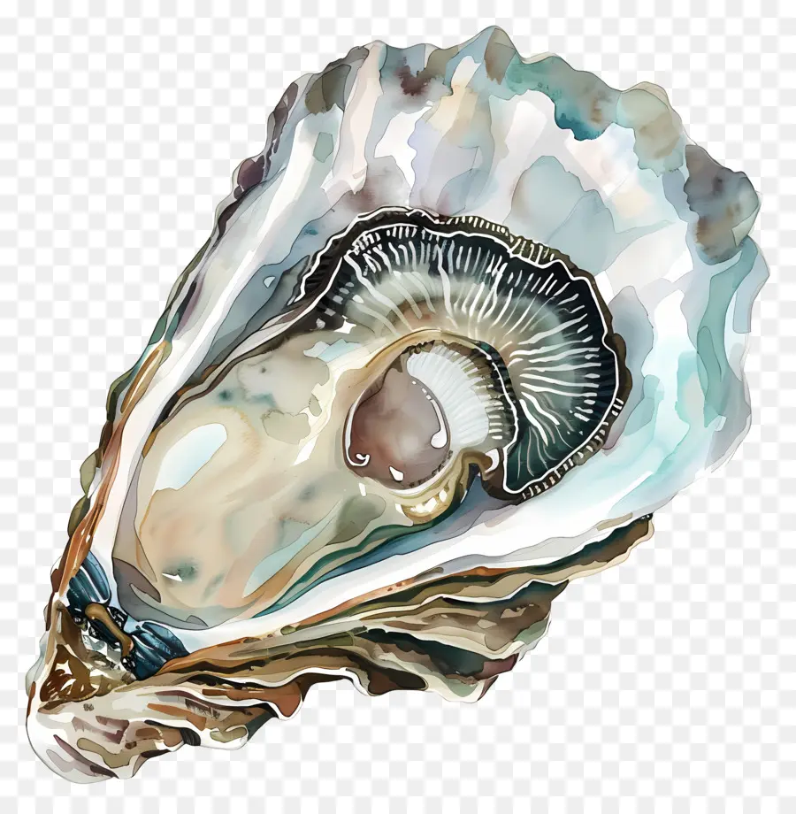 L'huître，Peinture à L'aquarelle PNG