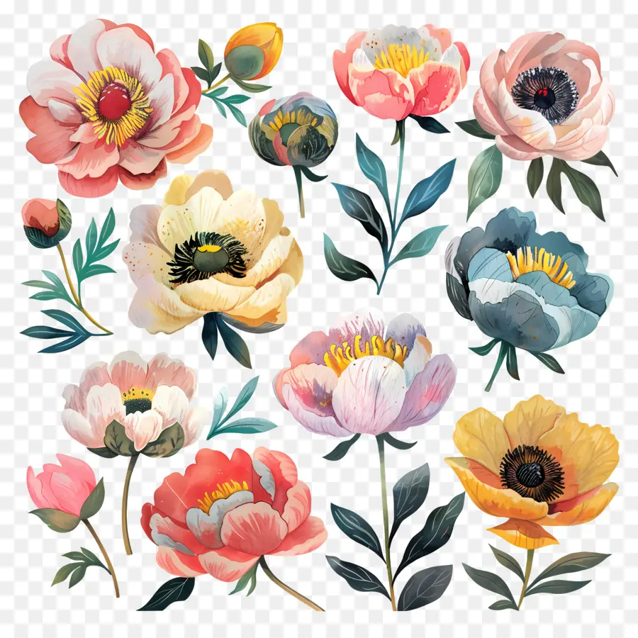 Pivoine，Fleurs PNG