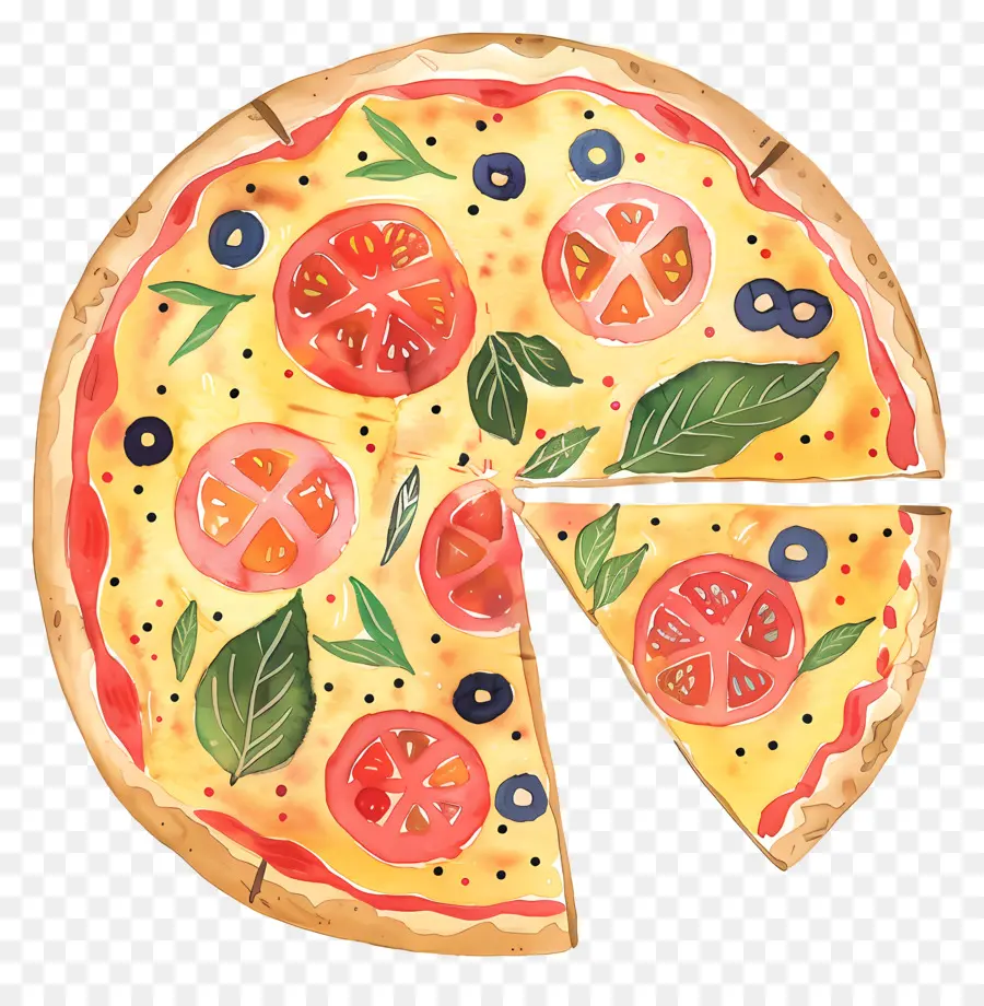 Pizza，Pizza Peinture PNG