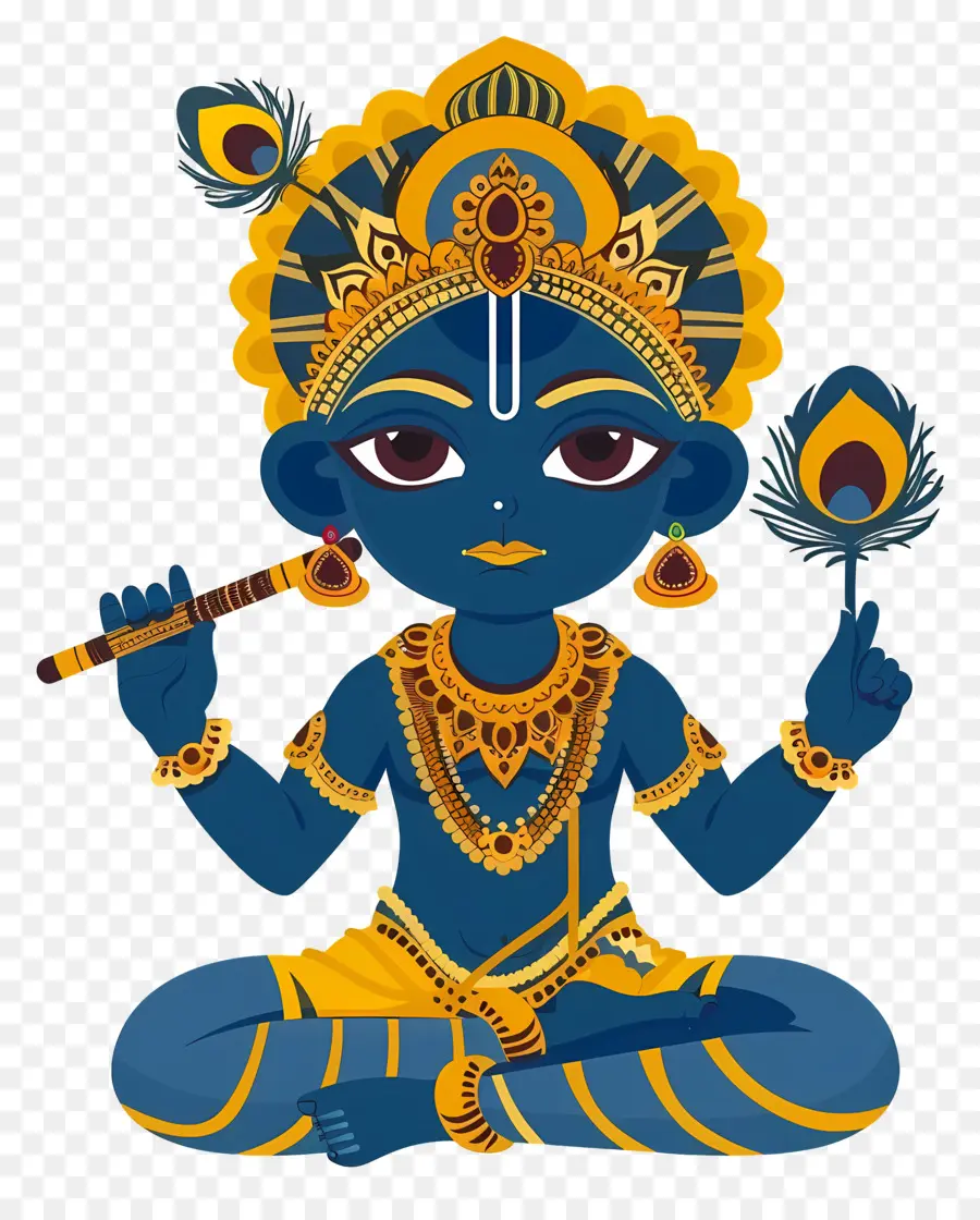 Krishna Janmashtami，Divinité à La Peau Bleue PNG