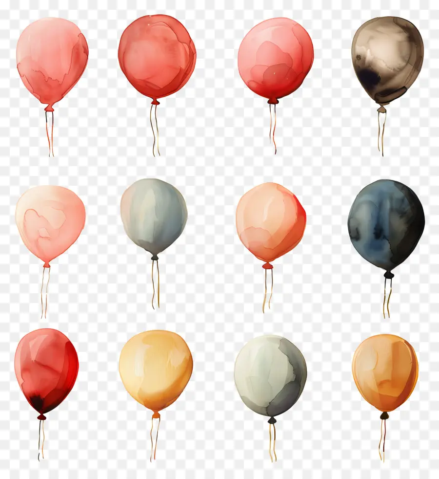 Montgolfière，Aquarelle Ballons PNG