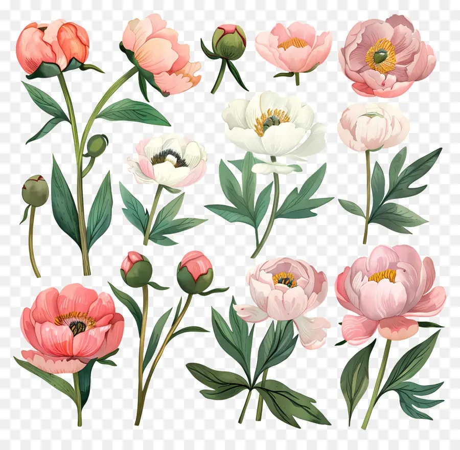 Pivoine，Fleurs Roses PNG