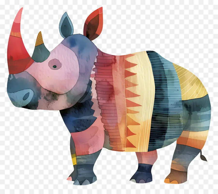 Rhino，Peinture à L'aquarelle PNG