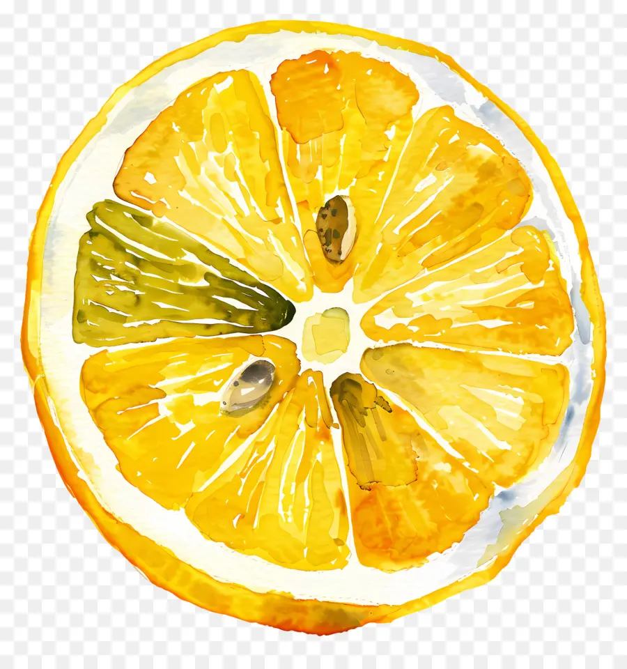 La Moitié De Citron，Peinture à L'aquarelle PNG