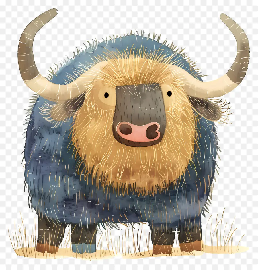 Yak，Animal Bleu Moelleux PNG