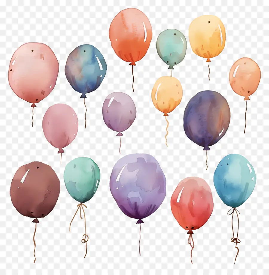 Montgolfière，Ballons Colorés PNG