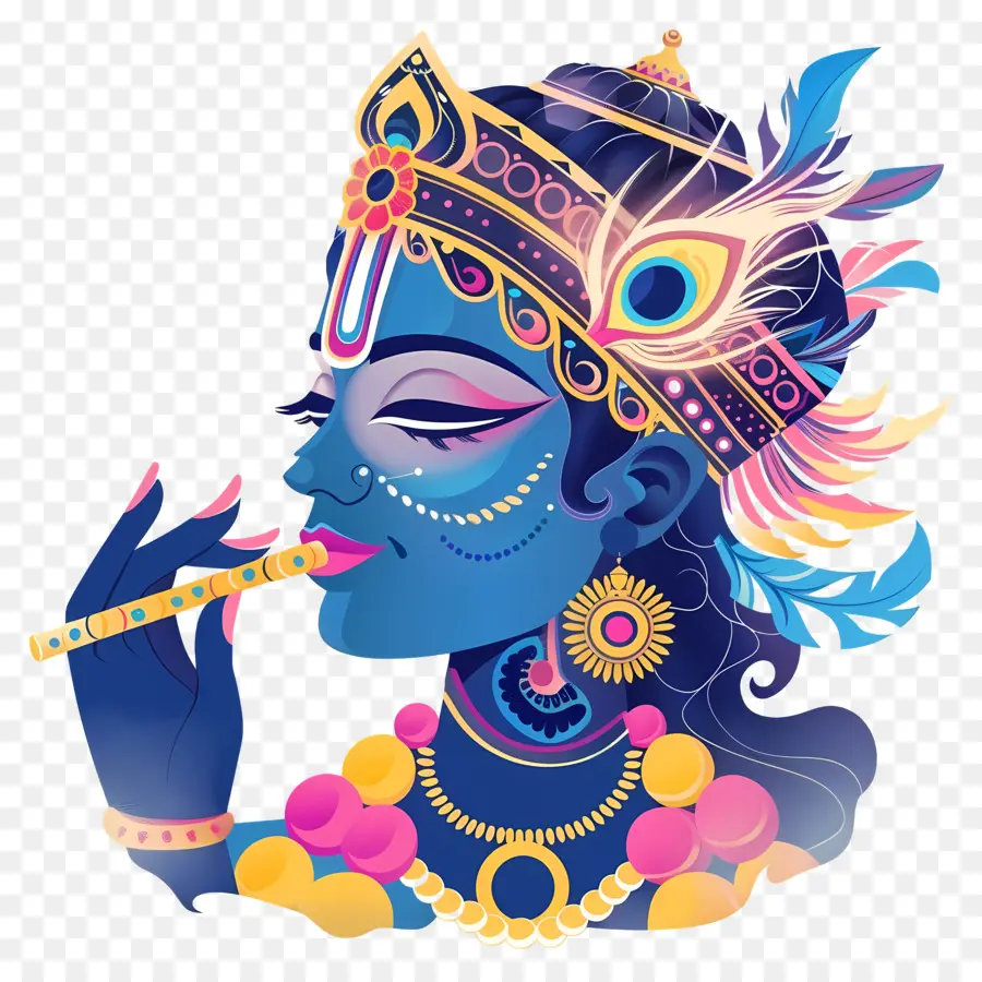 Janmashtami Krishna，Déesse Bleue PNG