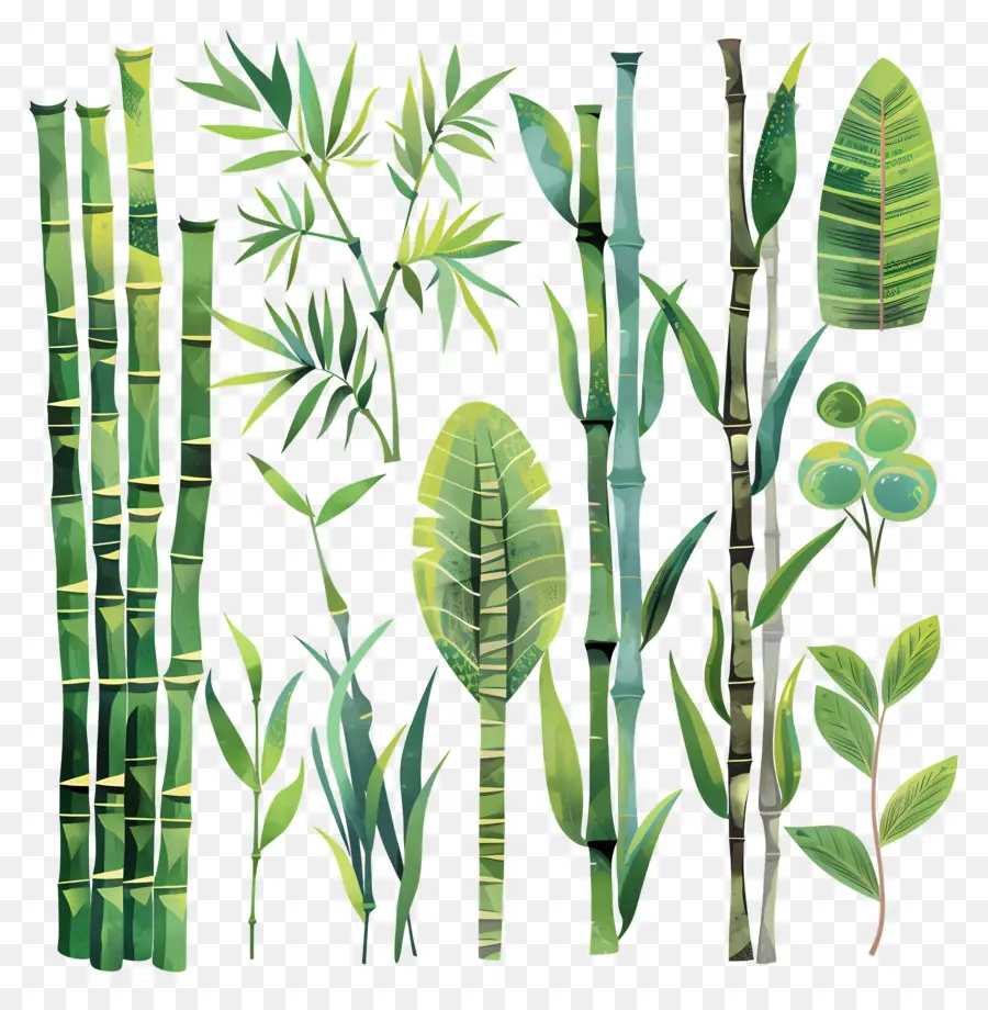 Bambou，Peinture à L'aquarelle PNG