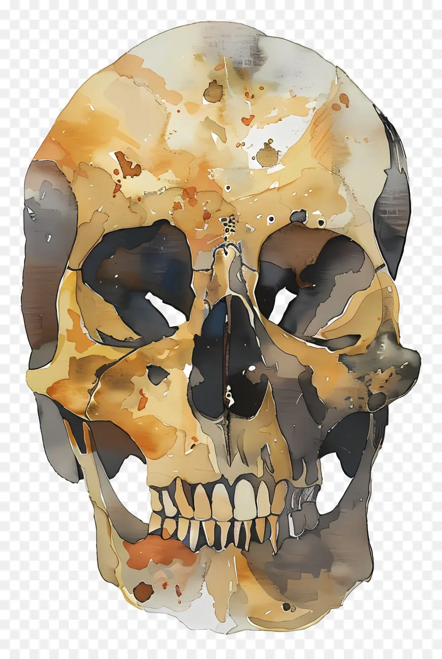 Crâne，Peinture à L'aquarelle PNG