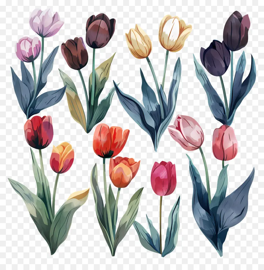 Les Tulipes，Tulipes Roses PNG
