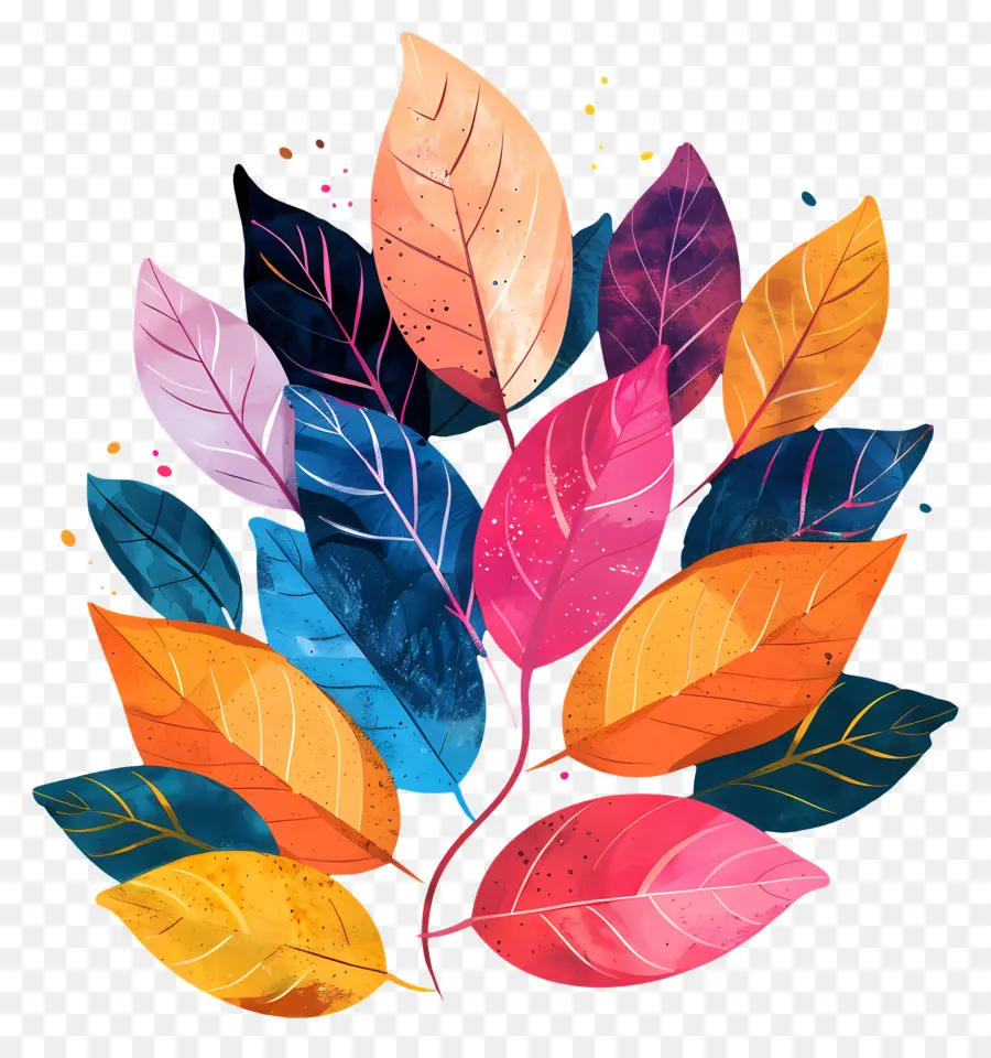 Feuilles Colorées，Feuilles D'aquarelle PNG