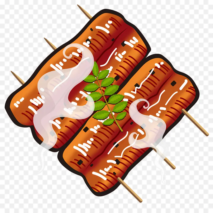 Anguille Grillée，Brochettes PNG