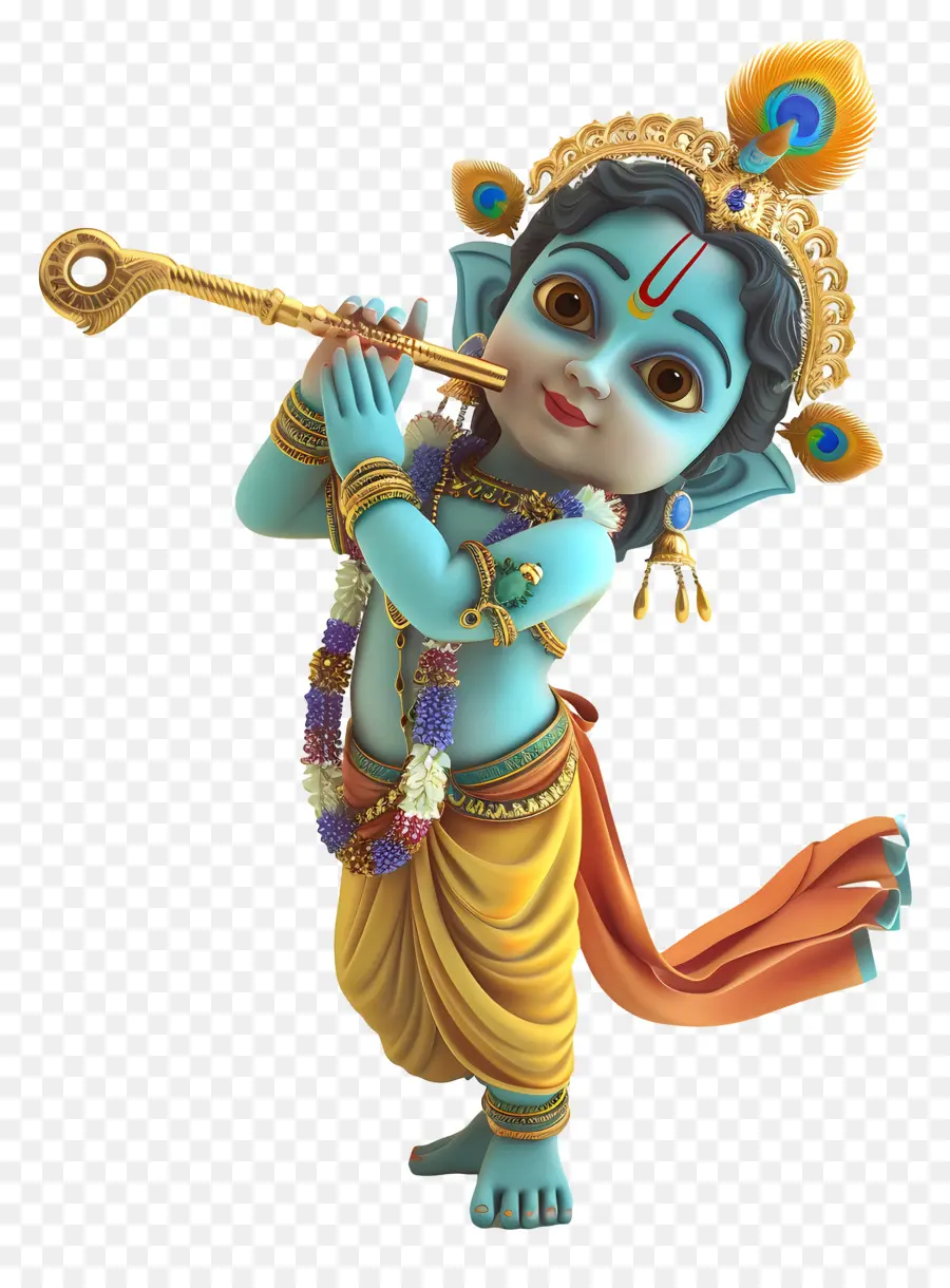 Krishna Janmashtami，Divinité Bleue PNG