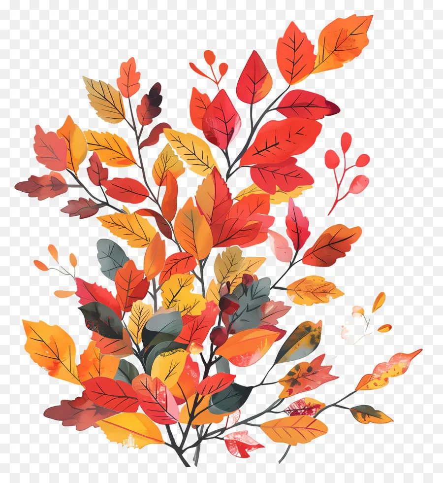 Feuillage D'automne，Feuilles D'automne Colorées PNG