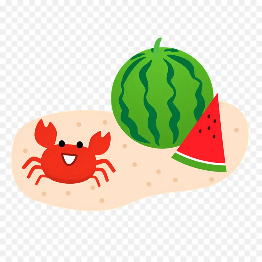 Pastèque，Crabe Et Pastèque PNG