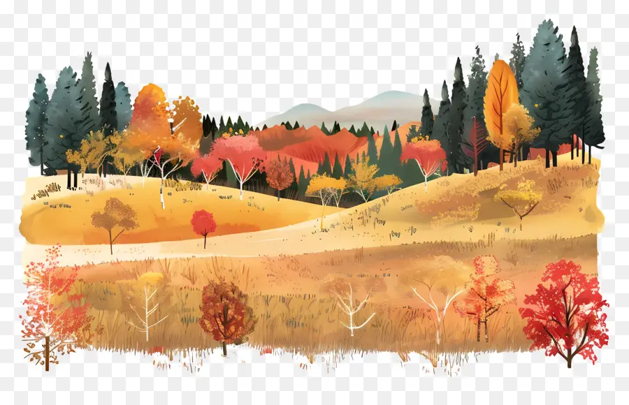 Feuillage D'automne，Paysage D'automne PNG