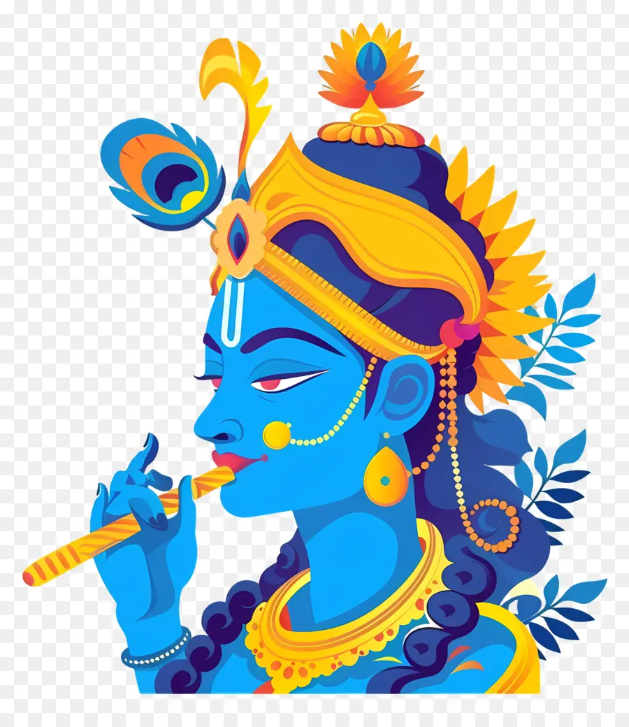 Krishna Janmashtami，Divinité Bleue PNG