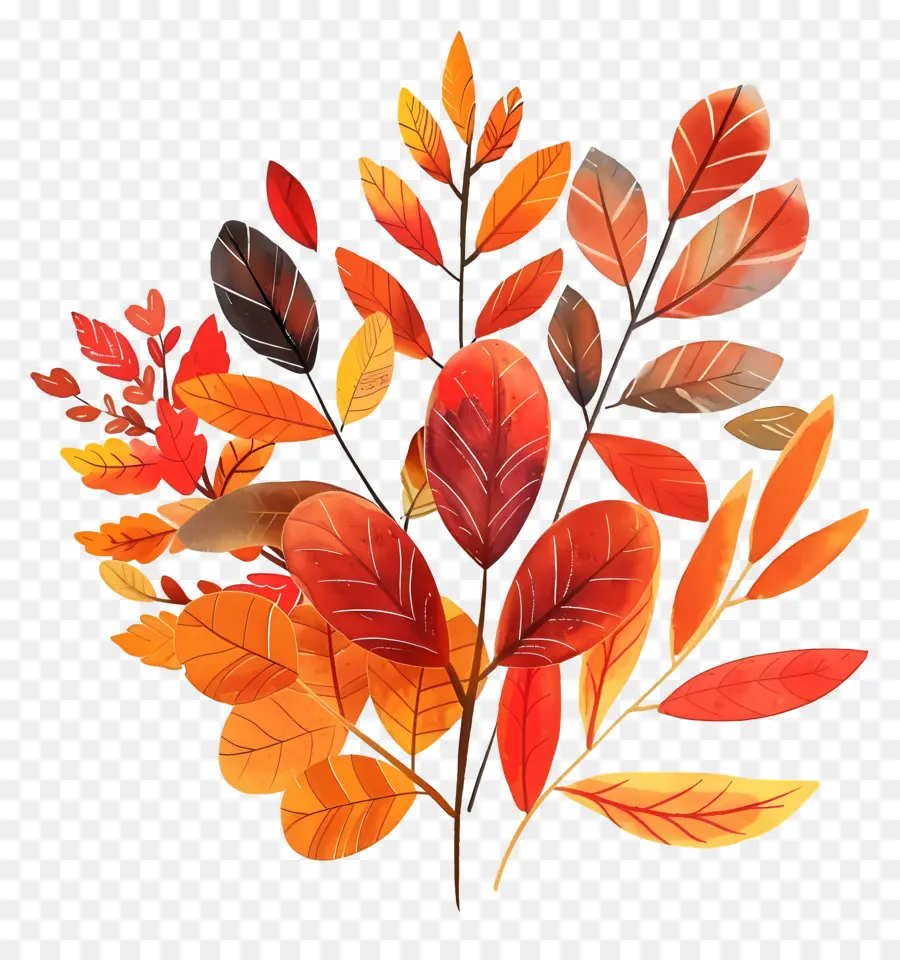 Feuillage D'automne，Feuilles D'automne Colorées PNG