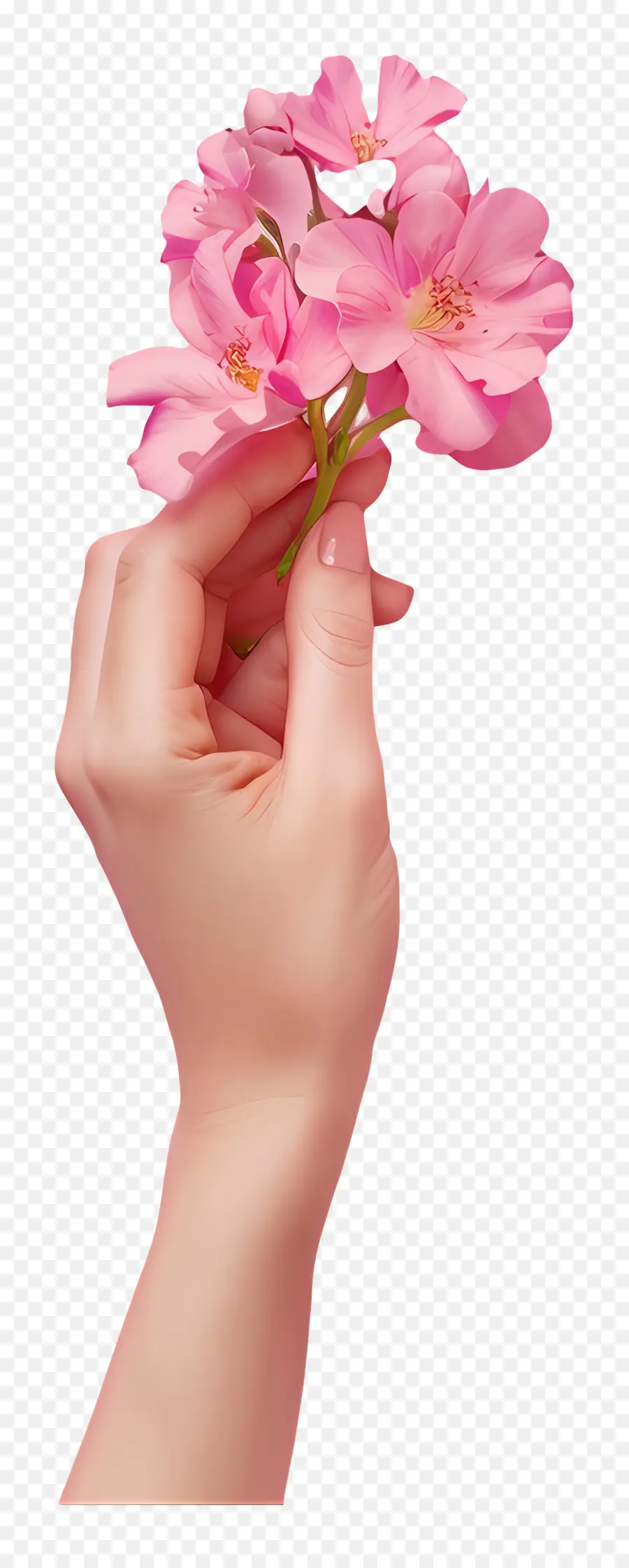 Mains，Main Avec Des Fleurs PNG