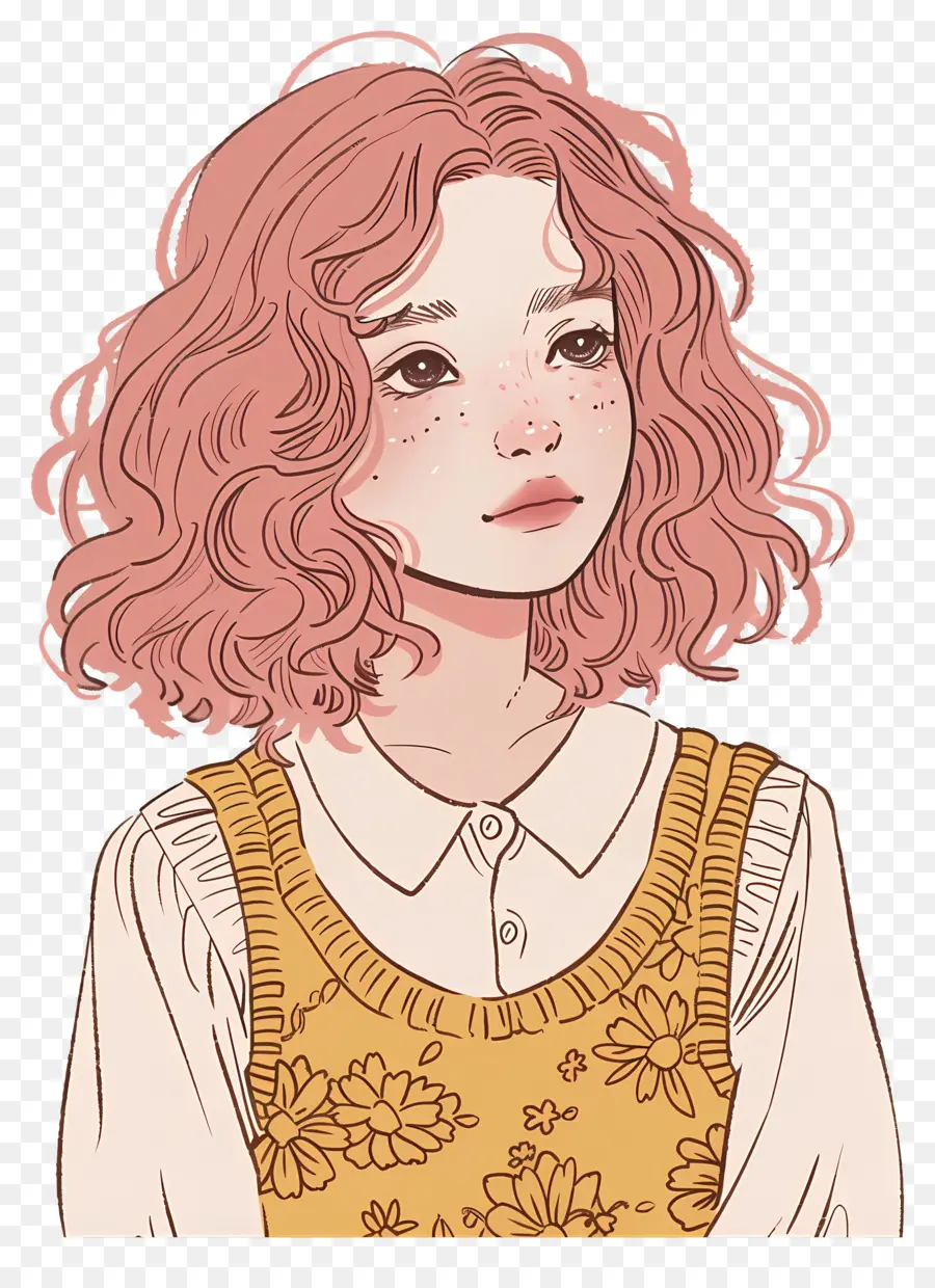 Cheveux Roses，Fille PNG