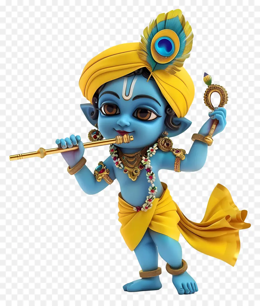 Krishna Janmashtami，Personnage De Dessin Animé Bleu PNG