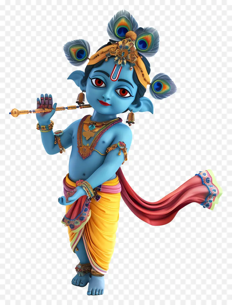 Krishna Janmashtami，Divinité Bleue PNG