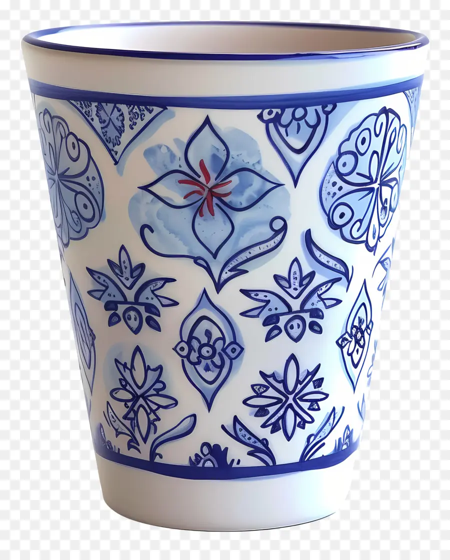 Tasse Bleue à Motifs，Tasse Décorative PNG