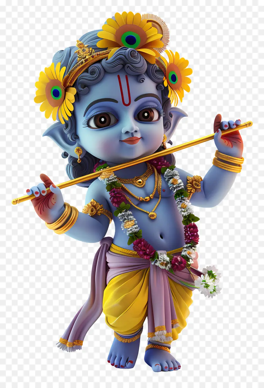 Krishna Janmashtami，Divinité Bleue PNG