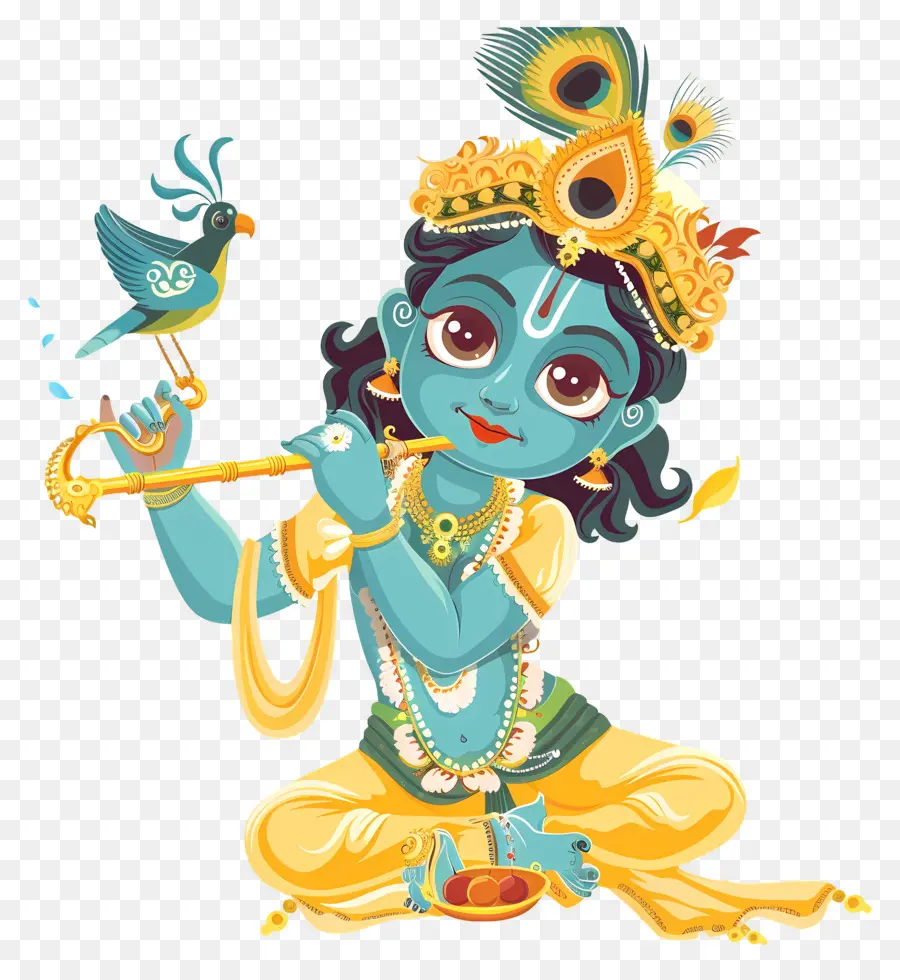 Krishna Janmashtami，Divinité Bleue PNG