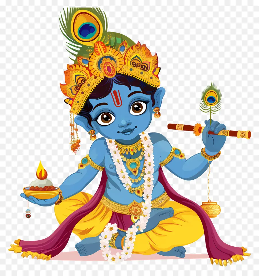 Krishna Janmashtami，Divinité Bleue PNG