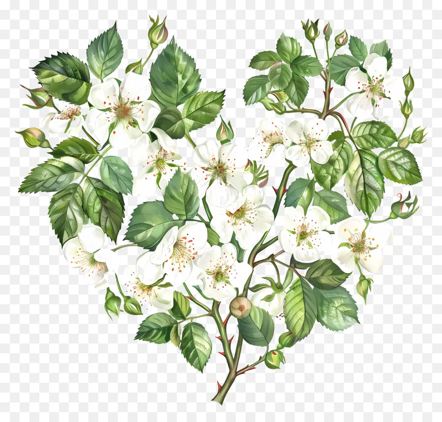 Coeur Fleuri，Fleurs En Forme De Coeur PNG