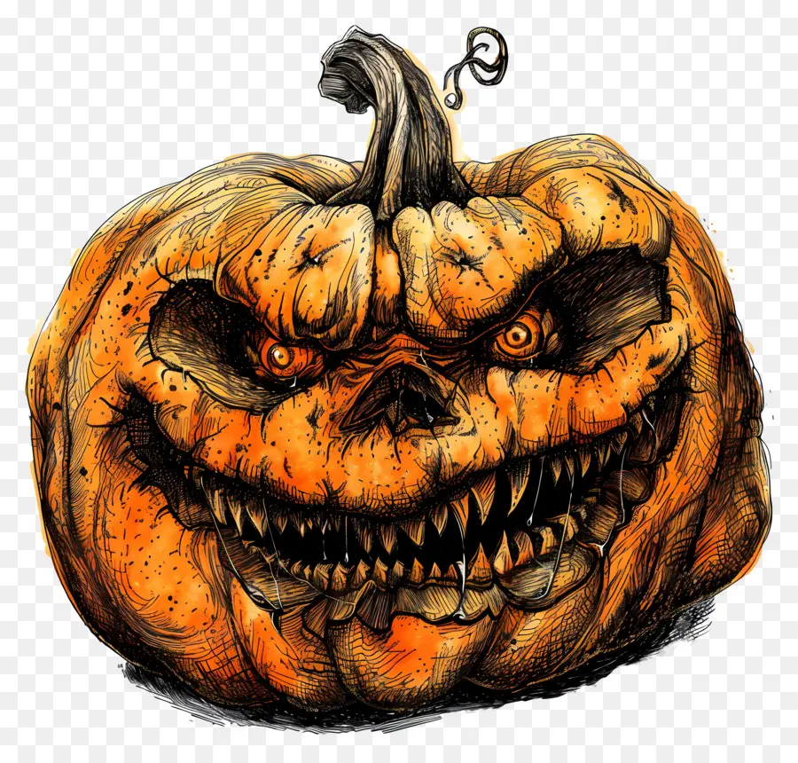 Citrouille D'halloween，Citrouille Effrayante PNG