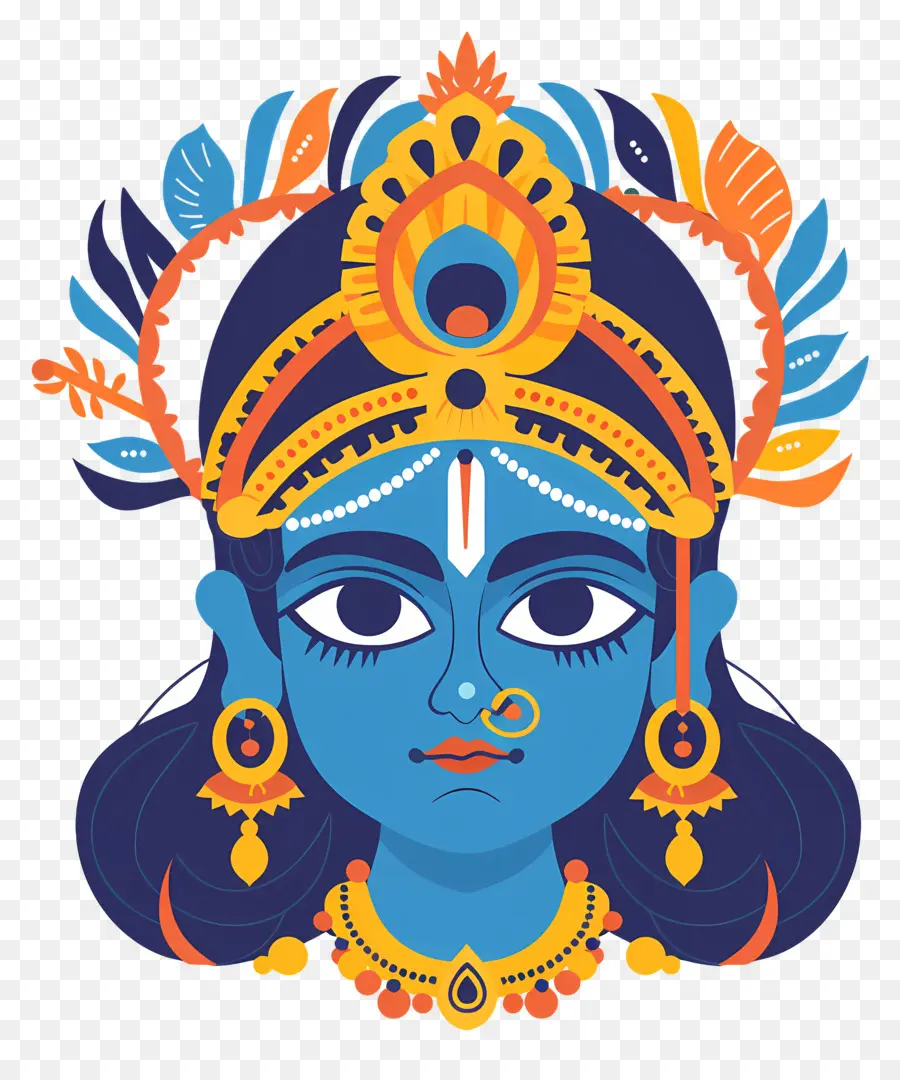 Krishna Janmashtami，Divinité Bleue PNG