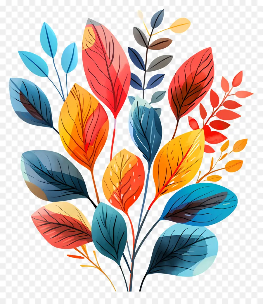 Feuillage D'automne，Plantes Colorées PNG