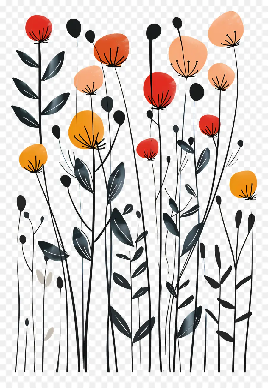 Lignes Décoratives，Fleurs PNG