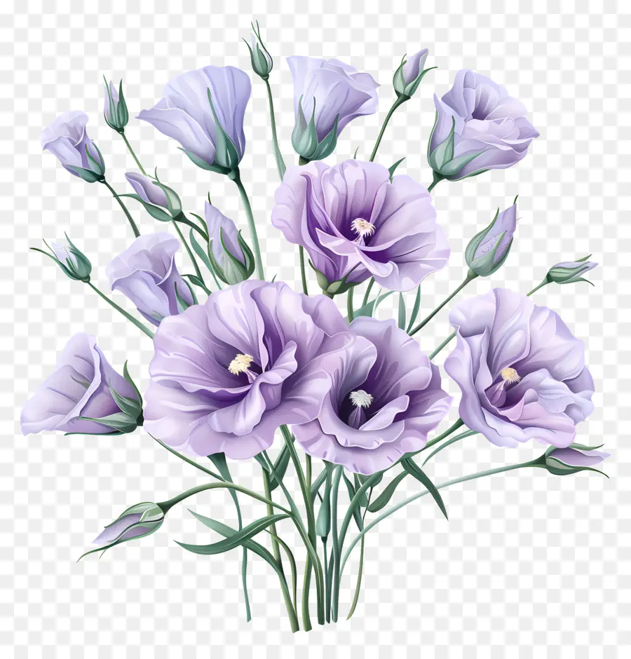 Fleur D'eustoma，Bouquet De Fleurs PNG