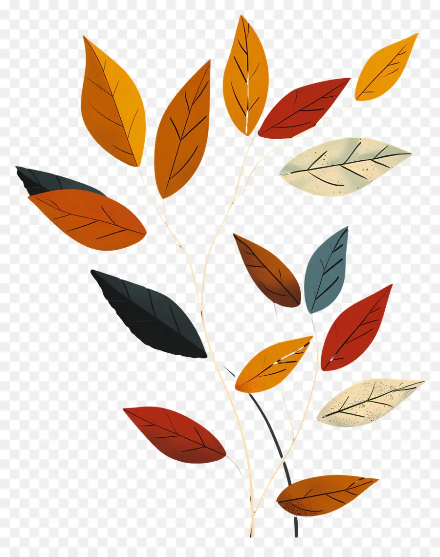 Feuilles Colorées，Feuilles D'automne PNG