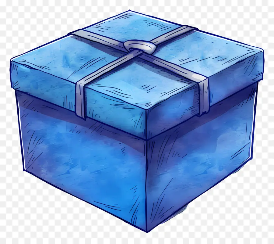 Boîte En Carton，Coffret Bleu PNG