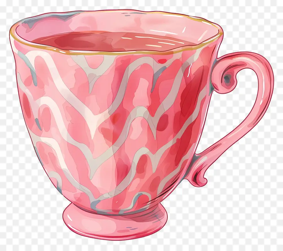 Tasse Rose à Motifs，Tasse Colorée PNG