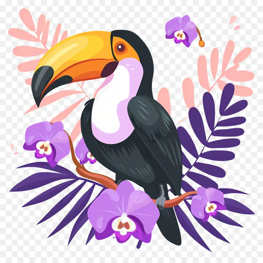 Toucan，Fleurs PNG