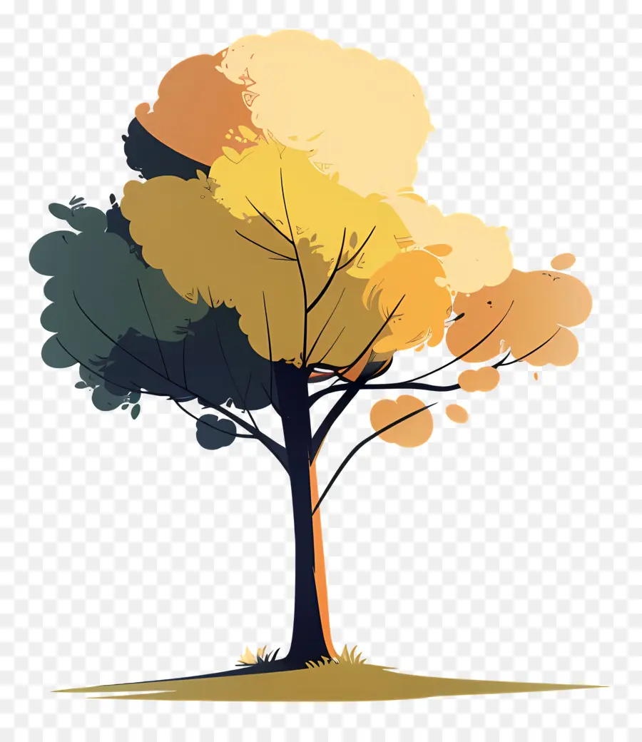 Dessin Animé Arbre，L'automne PNG