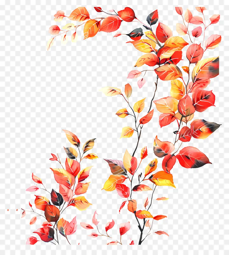 Feuillage D'automne，Feuilles D'automne Colorées PNG