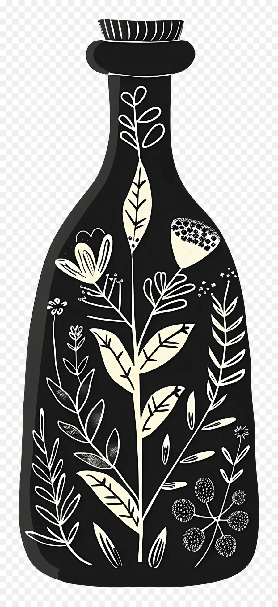 Bouteille，Vase Avec Des Fleurs PNG