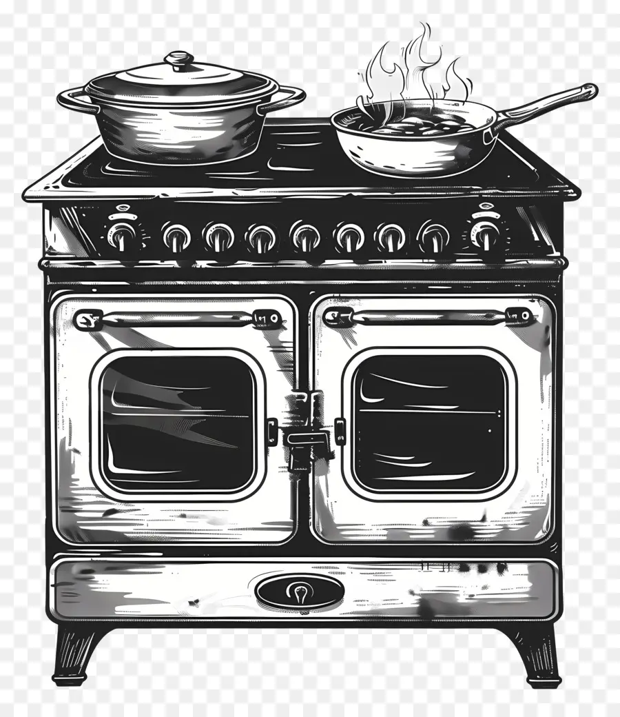 Cuisinière Et Four，Poêle Vintage PNG