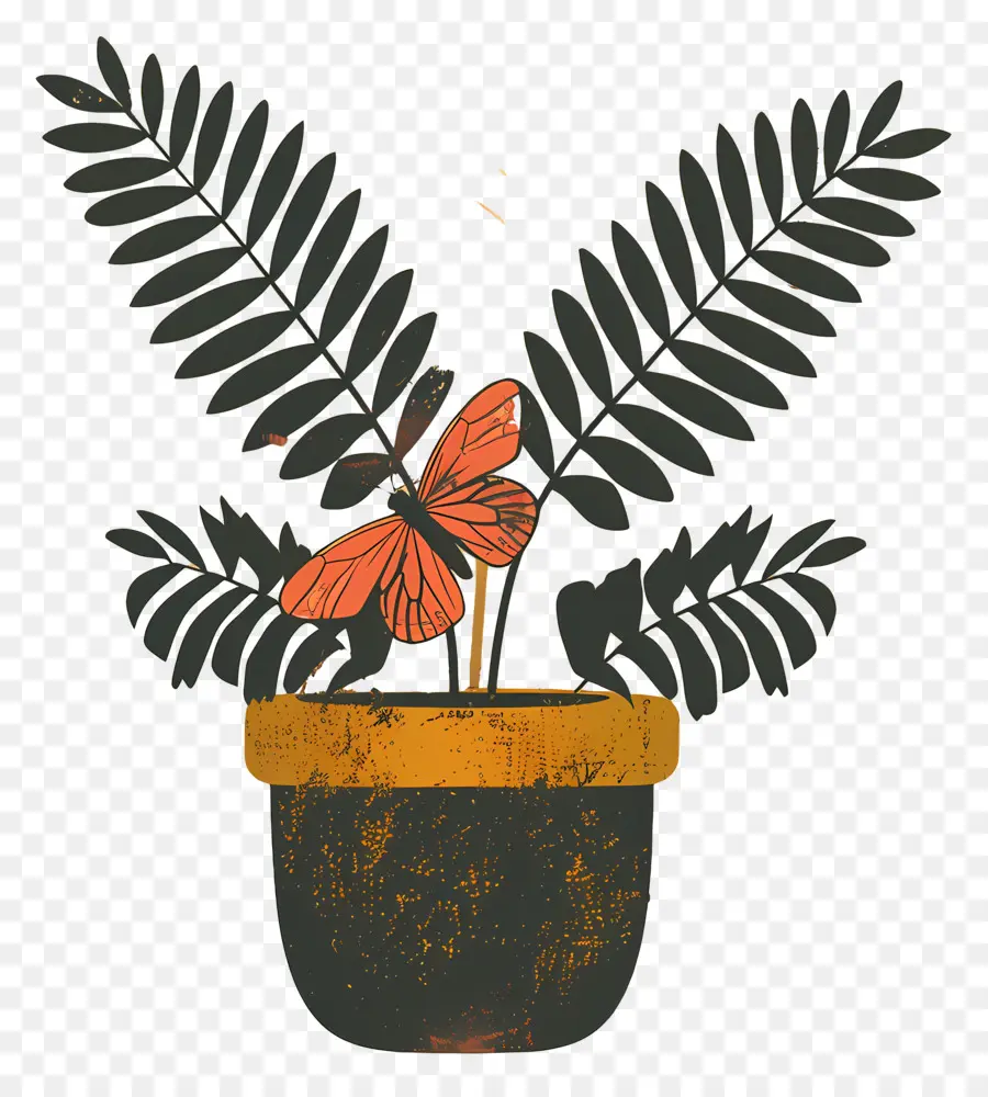 Fougère，Plante En Pot PNG