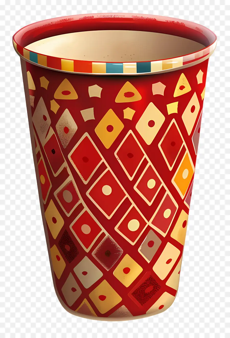 Tasse Rouge à Motifs，Tasse PNG