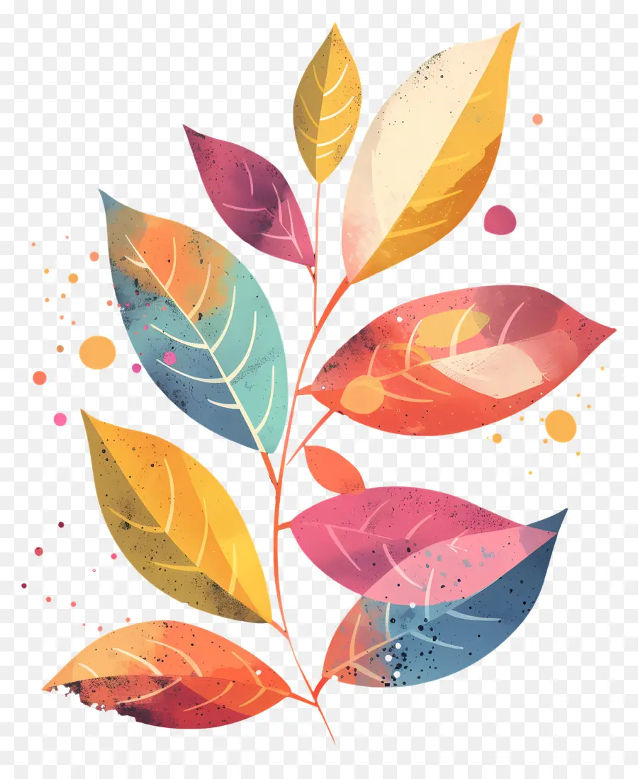 Feuilles Colorées，Plante Colorée PNG