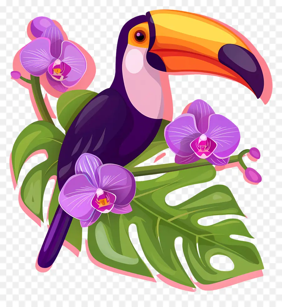 Toucan，Fleurs PNG